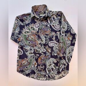 Men’s Thomas Dean Long Sleeved Paisley Shirt
Size XL​